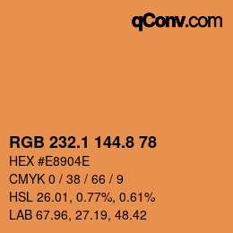 Color code: RGB 232.1 144.8 78 | qconv.com