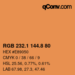 Color code: RGB 232.1 144.8 80 | qconv.com