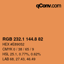 Farbcode: RGB 232.1 144.8 82 | qconv.com