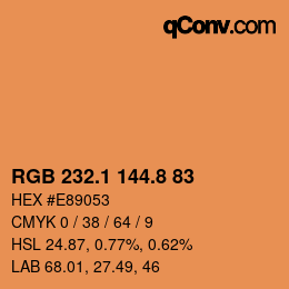 Color code: RGB 232.1 144.8 83 | qconv.com
