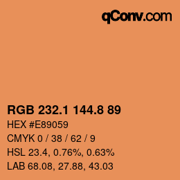 Farbcode: RGB 232.1 144.8 89 | qconv.com