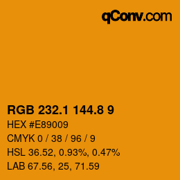 Código de color: RGB 232.1 144.8 9 | qconv.com