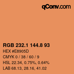 Color code: RGB 232.1 144.8 93 | qconv.com