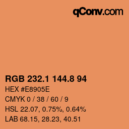 Color code: RGB 232.1 144.8 94 | qconv.com