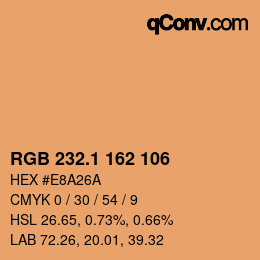 Color code: RGB 232.1 162 106 | qconv.com