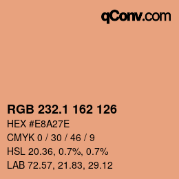 Color code: RGB 232.1 162 126 | qconv.com