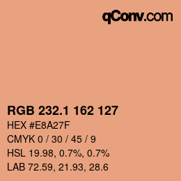 カラーコード: RGB 232.1 162 127 | qconv.com
