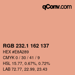 カラーコード: RGB 232.1 162 137 | qconv.com