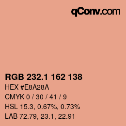 カラーコード: RGB 232.1 162 138 | qconv.com