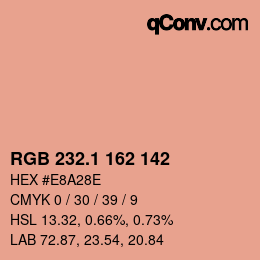 カラーコード: RGB 232.1 162 142 | qconv.com