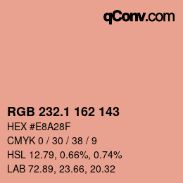カラーコード: RGB 232.1 162 143 | qconv.com
