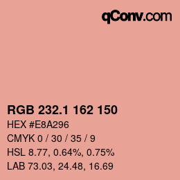 カラーコード: RGB 232.1 162 150 | qconv.com