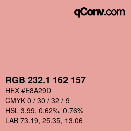 カラーコード: RGB 232.1 162 157 | qconv.com