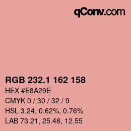 カラーコード: RGB 232.1 162 158 | qconv.com