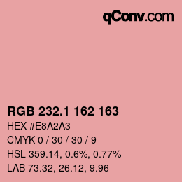 カラーコード: RGB 232.1 162 163 | qconv.com