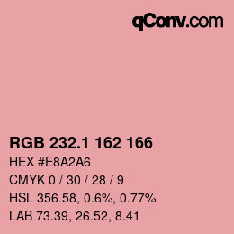 Color code: RGB 232.1 162 166 | qconv.com