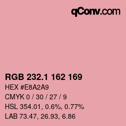 カラーコード: RGB 232.1 162 169 | qconv.com