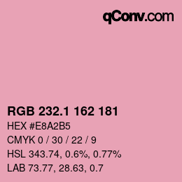 カラーコード: RGB 232.1 162 181 | qconv.com