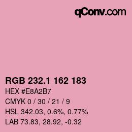 カラーコード: RGB 232.1 162 183 | qconv.com