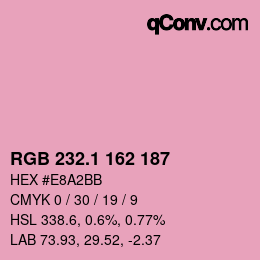 カラーコード: RGB 232.1 162 187 | qconv.com