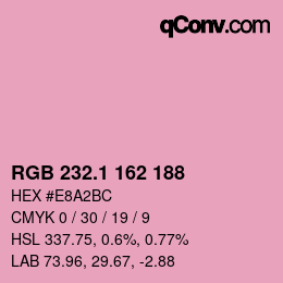 カラーコード: RGB 232.1 162 188 | qconv.com