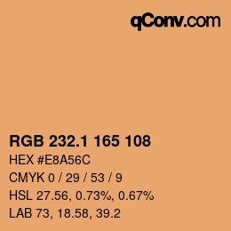 カラーコード: RGB 232.1 165 108 | qconv.com