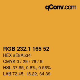 カラーコード: RGB 232.1 165 52 | qconv.com