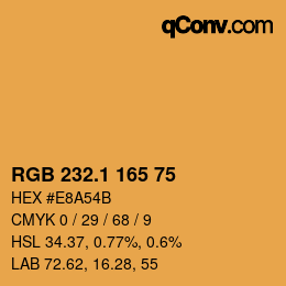 カラーコード: RGB 232.1 165 75 | qconv.com