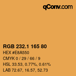 カラーコード: RGB 232.1 165 80 | qconv.com
