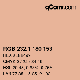 カラーコード: RGB 232.1 180 153 | qconv.com