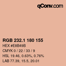 Color code: RGB 232.1 180 155 | qconv.com