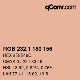 カラーコード: RGB 232.1 180 156 | qconv.com