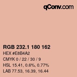 カラーコード: RGB 232.1 180 162 | qconv.com