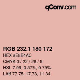 カラーコード: RGB 232.1 180 172 | qconv.com