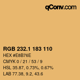 カラーコード: RGB 232.1 183 110 | qconv.com