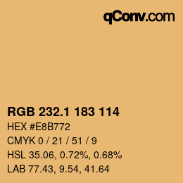 カラーコード: RGB 232.1 183 114 | qconv.com