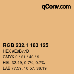 カラーコード: RGB 232.1 183 125 | qconv.com