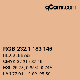 カラーコード: RGB 232.1 183 146 | qconv.com
