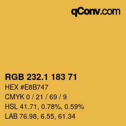 カラーコード: RGB 232.1 183 71 | qconv.com
