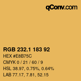 カラーコード: RGB 232.1 183 92 | qconv.com