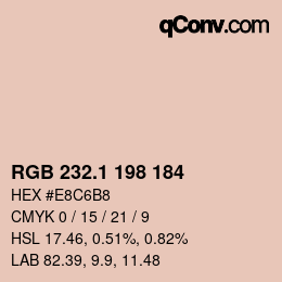 カラーコード: RGB 232.1 198 184 | qconv.com
