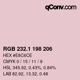 カラーコード: RGB 232.1 198 206 | qconv.com