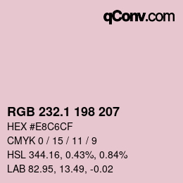 カラーコード: RGB 232.1 198 207 | qconv.com
