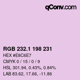 カラーコード: RGB 232.1 198 231 | qconv.com