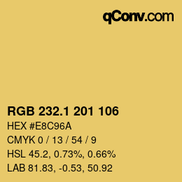 カラーコード: RGB 232.1 201 106 | qconv.com