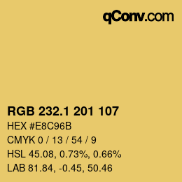 カラーコード: RGB 232.1 201 107 | qconv.com