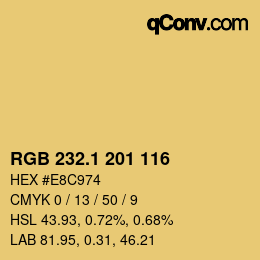 カラーコード: RGB 232.1 201 116 | qconv.com