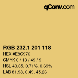 カラーコード: RGB 232.1 201 118 | qconv.com