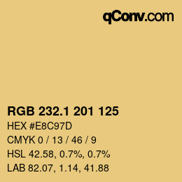 カラーコード: RGB 232.1 201 125 | qconv.com