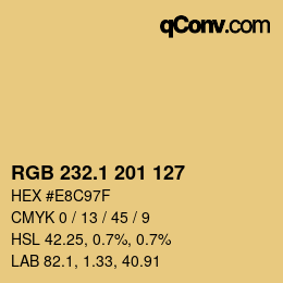 カラーコード: RGB 232.1 201 127 | qconv.com
